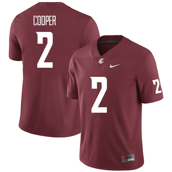 Men #2 Cammon Cooper Washington State Cougars College Football Jerseys Sale-Crimson